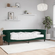 Divano Letto con Materasso Verde Scuro 80x200 cm in Velluto