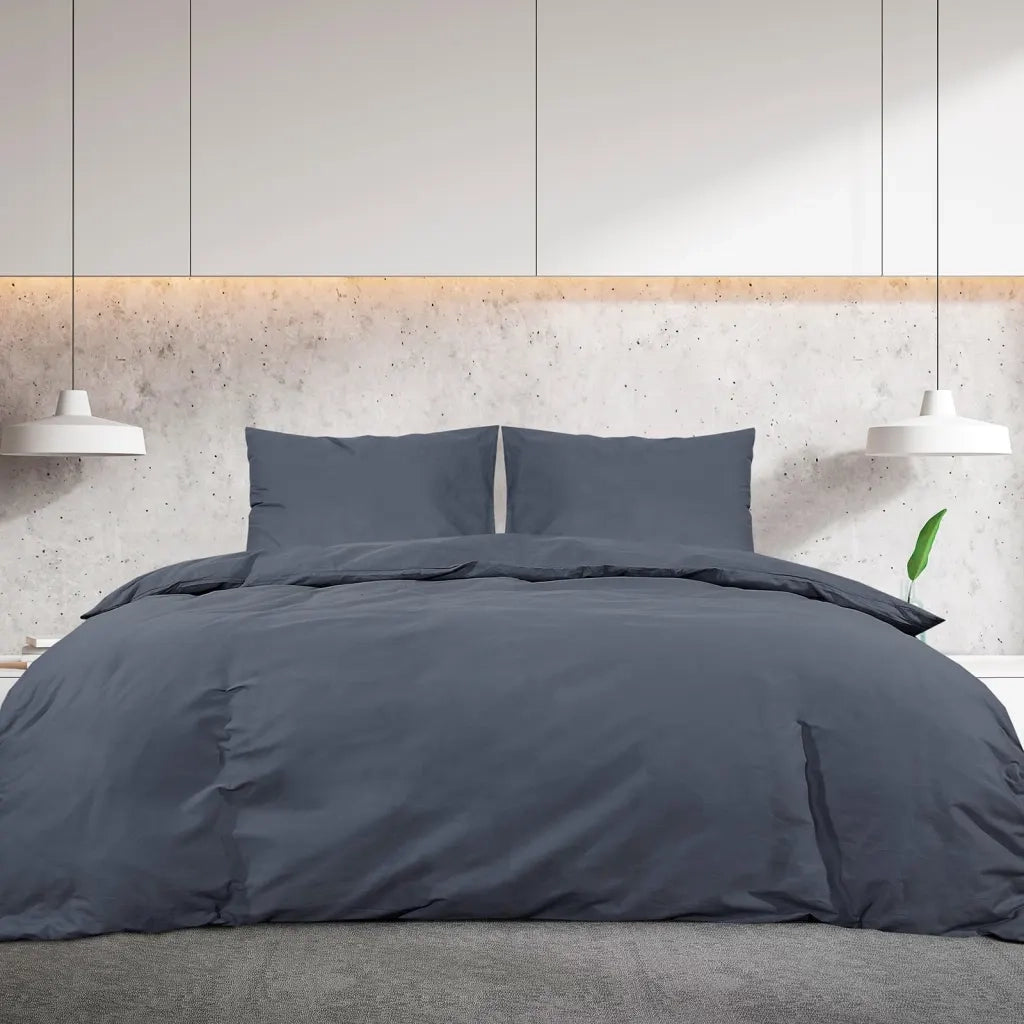 Set Copripiumino Antracite 200x220 cm in Cotone CFW6447939
