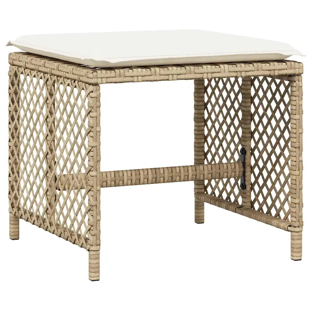 vidaXL Set da Pranzo da Giardino 11 pz con Cuscini Beige in Polyrattan