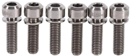 Manubri per bicicletta 6 pezzi - Lega di titanio TC4 - Resistente alla corrosione - Leggero - Design unico - M5 x 18 mm - Bottoni per ruote