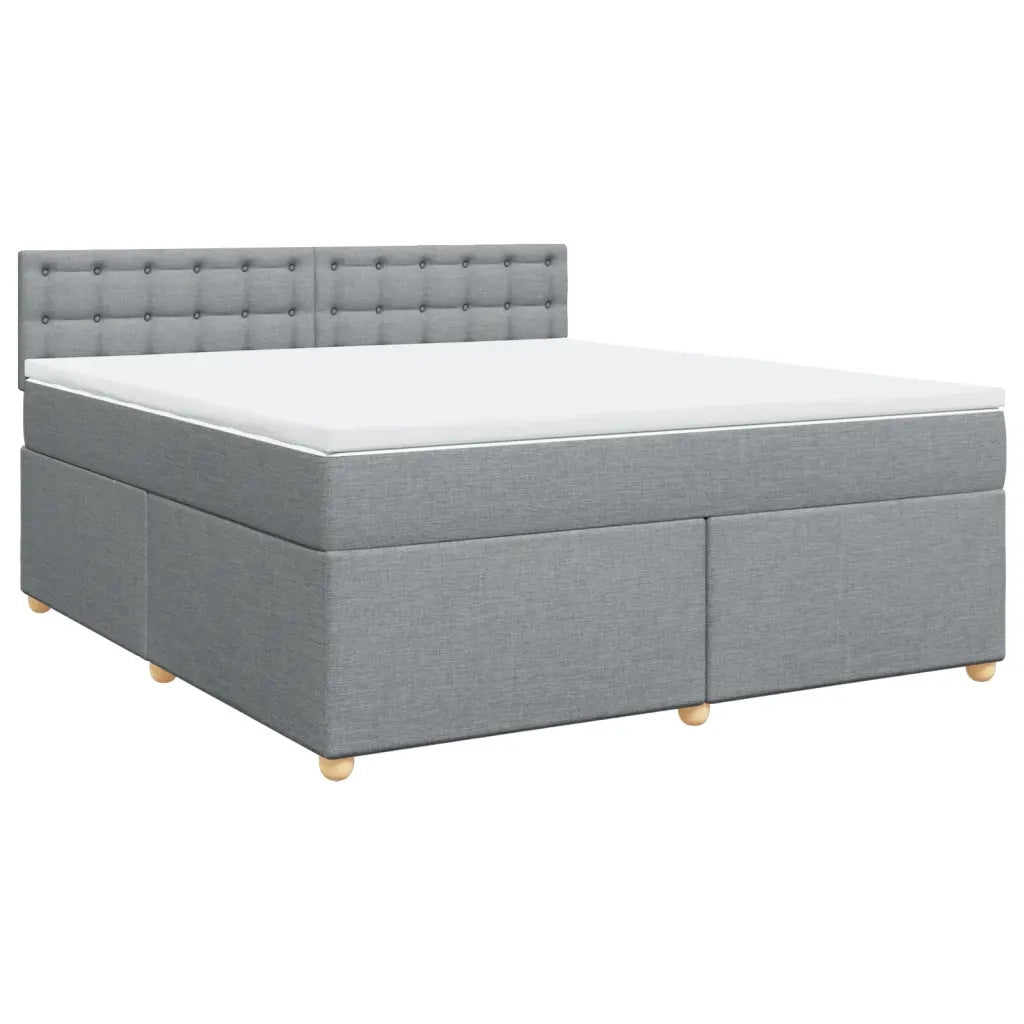 Giroletto a Molle con Materasso Grigio Chiaro180x200 cm Tessuto