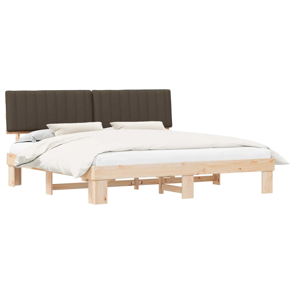 Letto matrimoniale | Letto per adulti | Letto con Testiera Rivestita Talpa 200 x 200 cm Pino massello