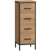Mobiletto Bagno Stretto con 4 Cassetti in Acciaio ¨C Zephmum ¨C Rovere 30x30x82