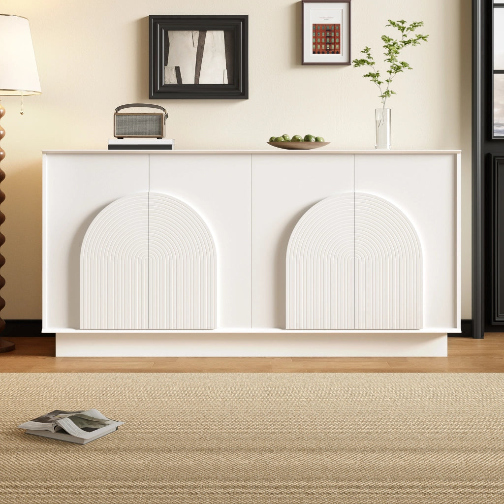 Credenza Moderna ¨C Xylo ¨C Bianco Opaco, 4 Ante, MDF, 160 cm
