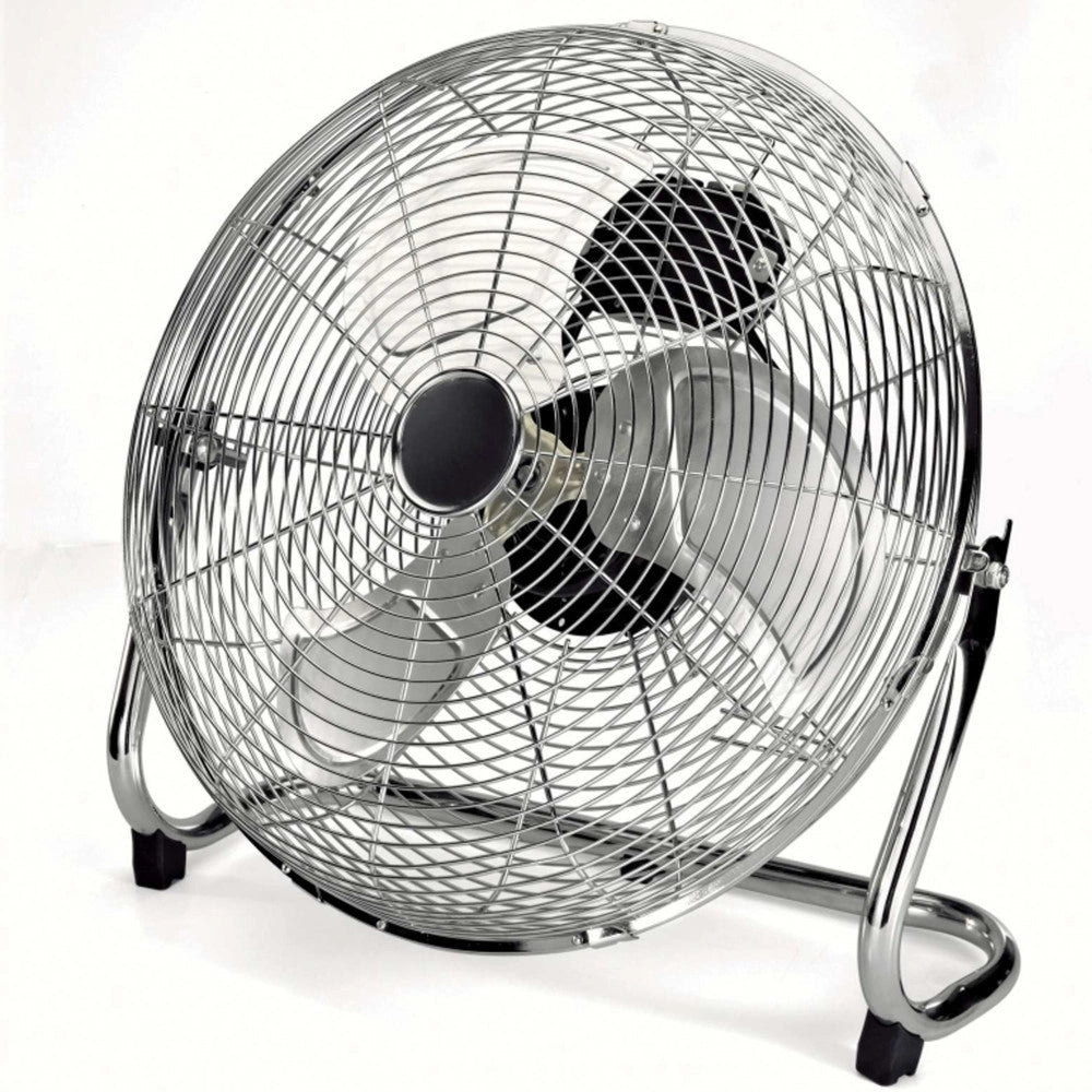 Trade Shop - Ventilatore 3 Pale In Alluminio Oscillante Diametro 35 Cm 120w Stand In Metallo -