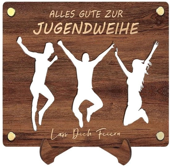 Carta di Regalo in Legno - Regalo di Buonuscita - Set con Busta/Standard - 20 x 16 cm - Sostenibile e Unico - Carta di Regalo