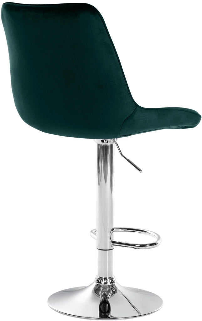 Sgabello Toni Velvet verde,cromo