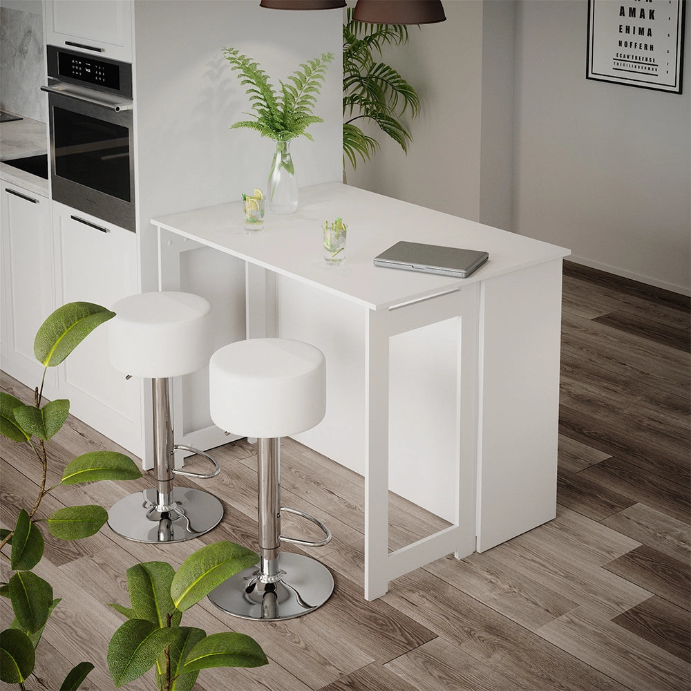 Vicco Tavolo bar con sgabelli Bianco 116 x 37 cm con 2 sgabelli da bar