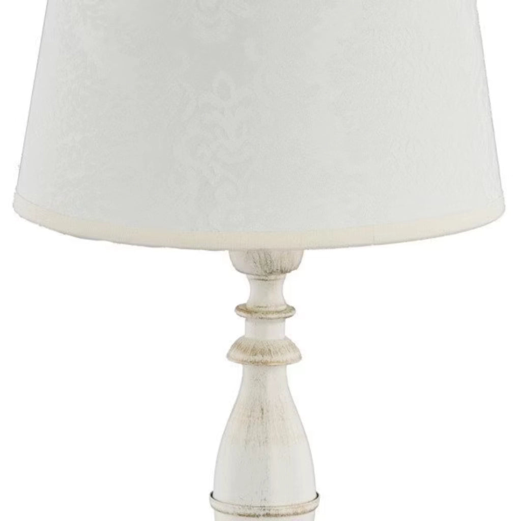 Lampada da tavolo classica bianca con paralume Roksana E14 Alfa