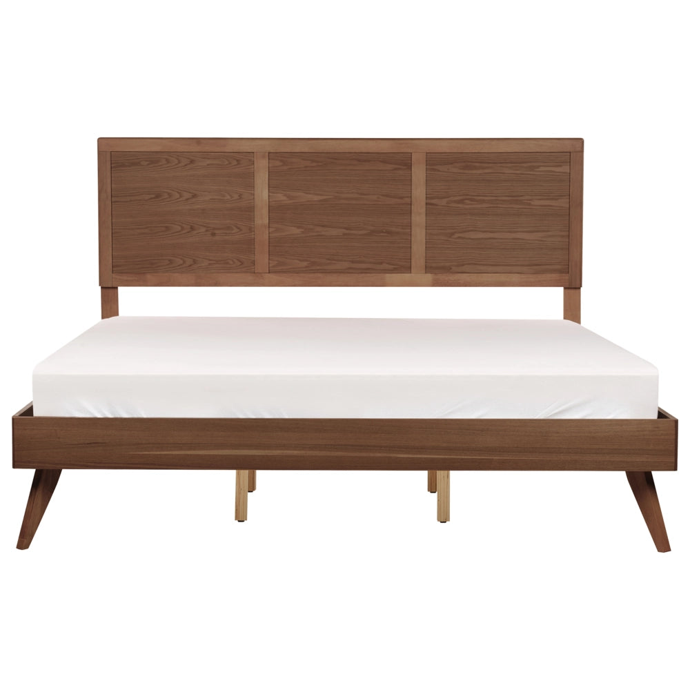 Letto in Legno Marrone Scuro Rete a Doghe Stile Classico 180 x 200 cm