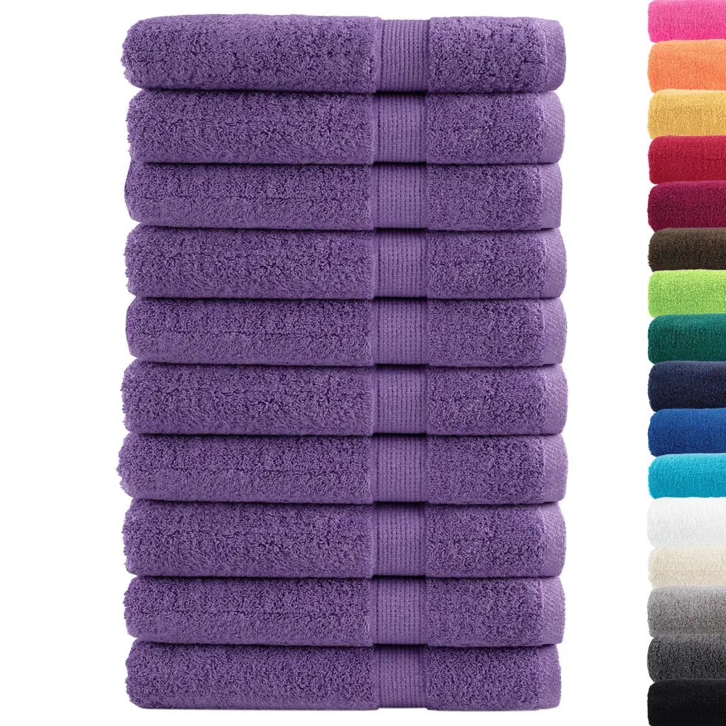 Asciugamani Premium SOLUND 10 pz | Teli per bagno Viola 100x200 cm 600 g/m2