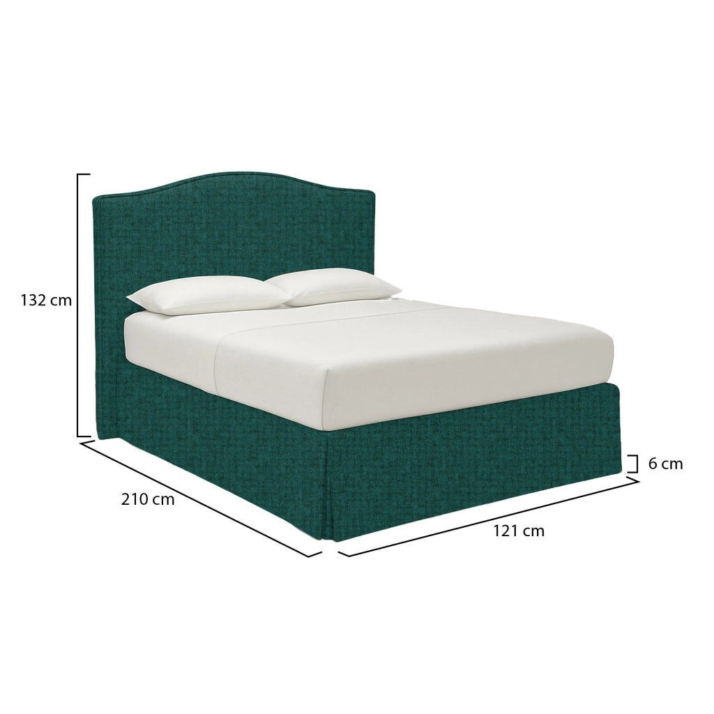 Batley, Letto Singolo Sfoderabile Made in Italy, Verde Petrolio