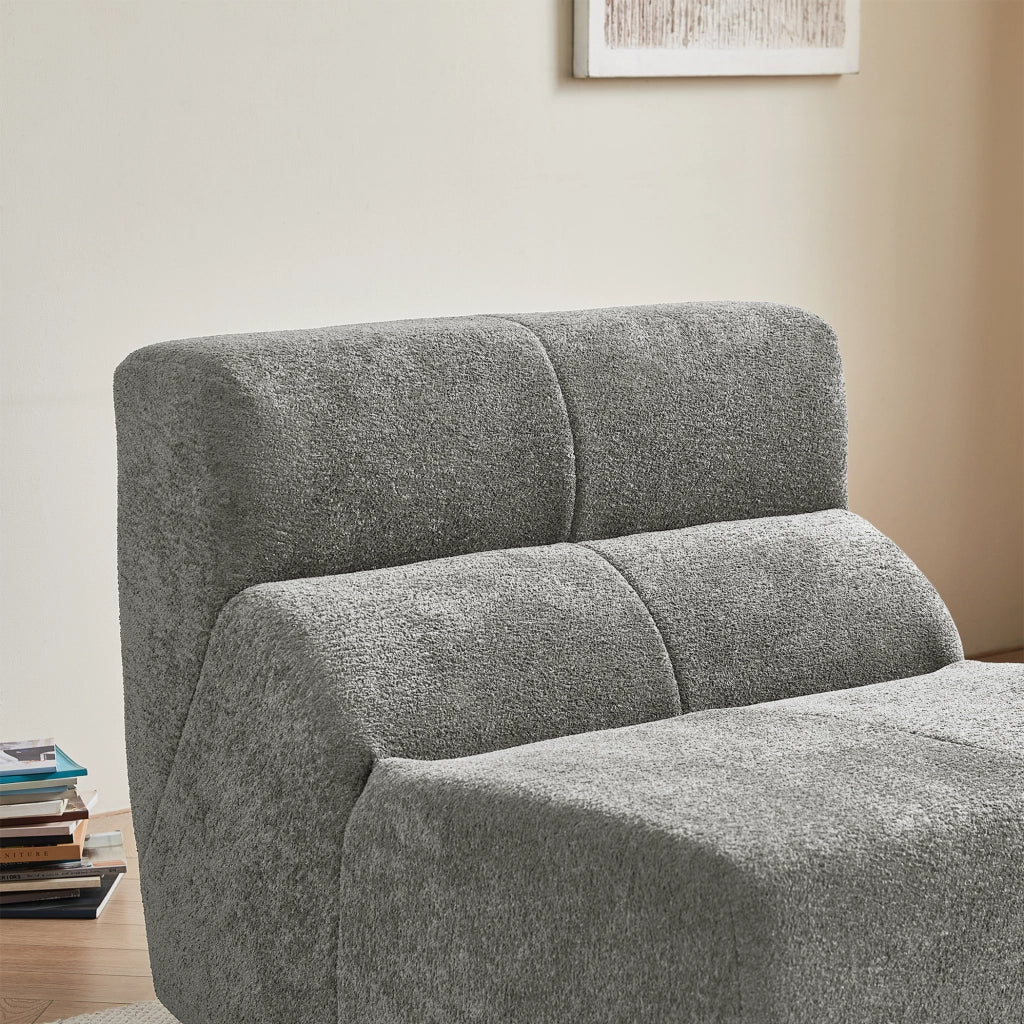 Poltrona con design ergonomico e seduta in schiuma ad alta densita in velluto - grigio chiaro - 94×110×79 cm