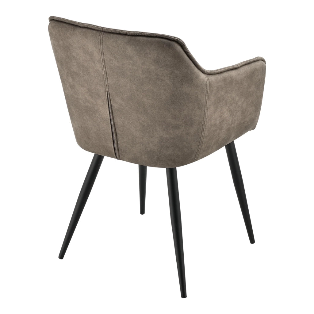 Elegante poltrona da soggiorno design seduta imbottita simil velluto poliestere metallo 79 cm tortora 03_0005209