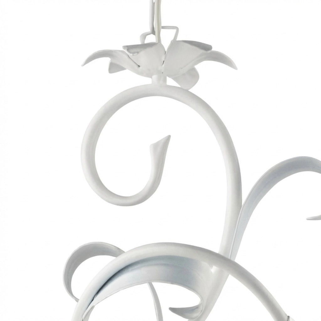 Lampadario Arte Povera Cesto Metallo Bianco E Oro 5 Luci E14