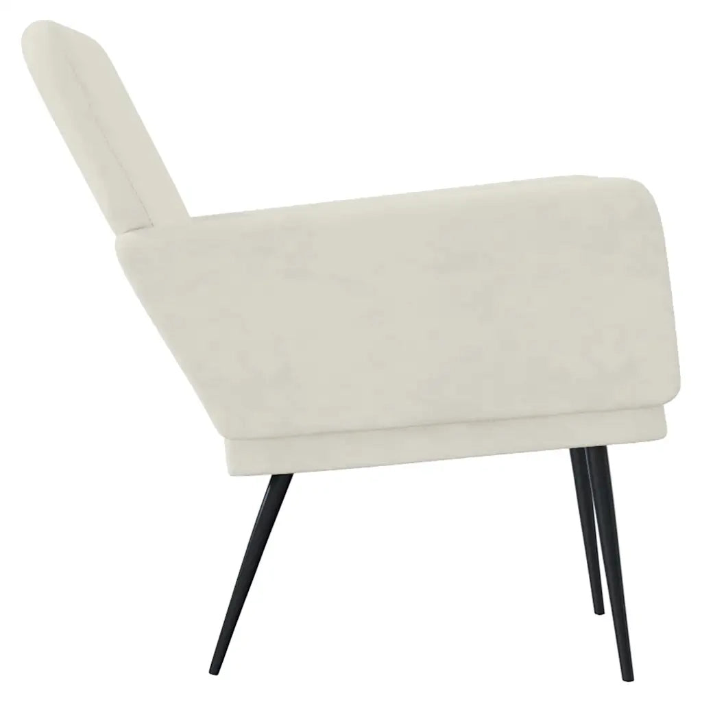 Poltrona Crema 62x79x79 cm Velluto