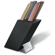 Victorinox 6.7186.66 Swiss Modern Ceppo Coltelli 6 Pezzi con Lama in Acciaio Inossidabile e Manici Colorati Legno di Faggio Laccato Nero colore Nero