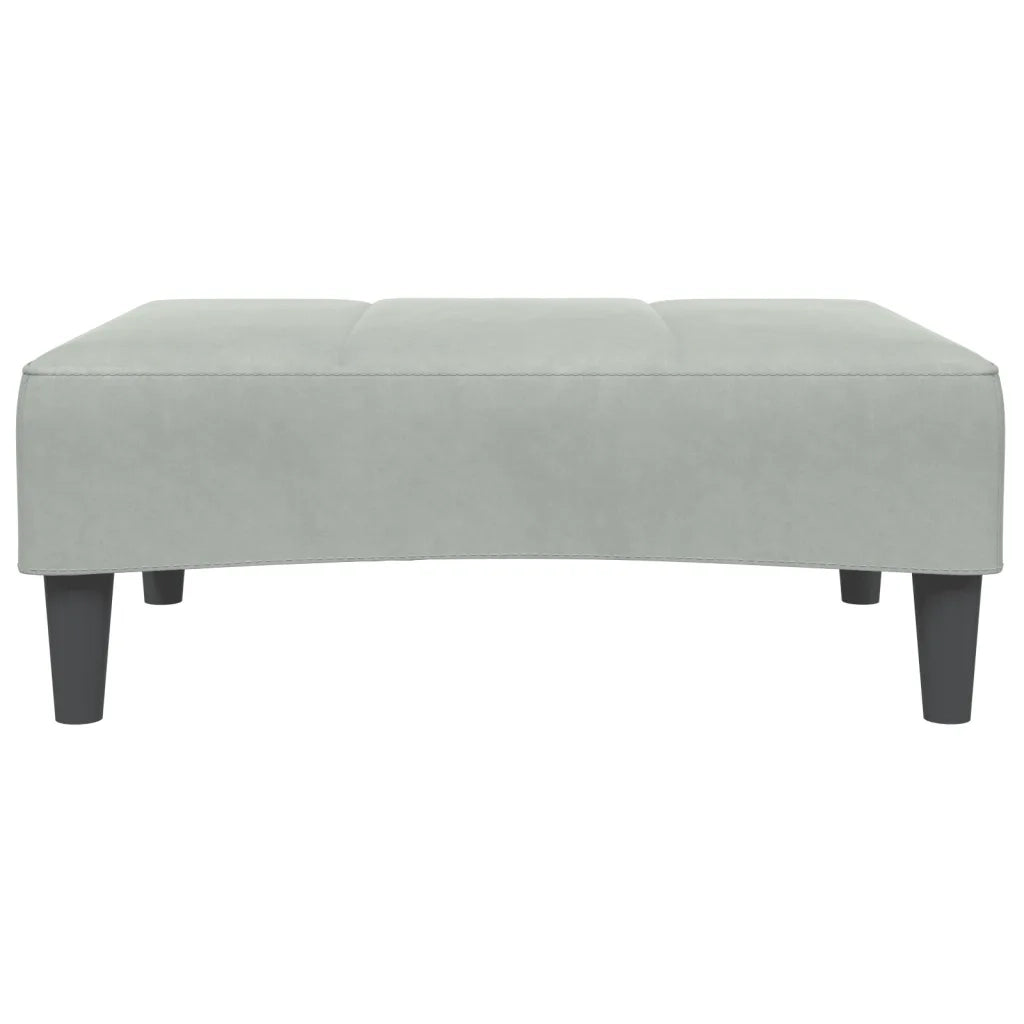Poggiapiedi Grigio Chiaro 77x55x31 cm in Velluto