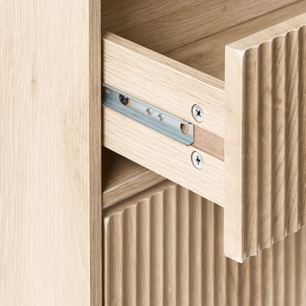 Scarpiera a 2 scomparti con 1 cassetto aggiuntivo in legno MDF melaminico con specchio colore marrone chiaro
