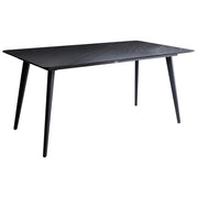 Tavolo da pranzo da giardino Piano in pietra sinterizzata Struttura in ferro Resistente ai raggi UV, all'acqua e alla ruggine Per interni ed esterni Marmo nero