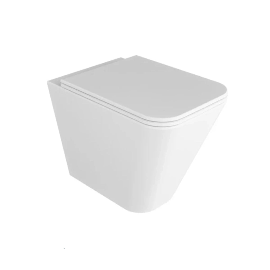 Wc a Terra Senza Brida Azzurra Ceramica "Build" Bianco Lucido