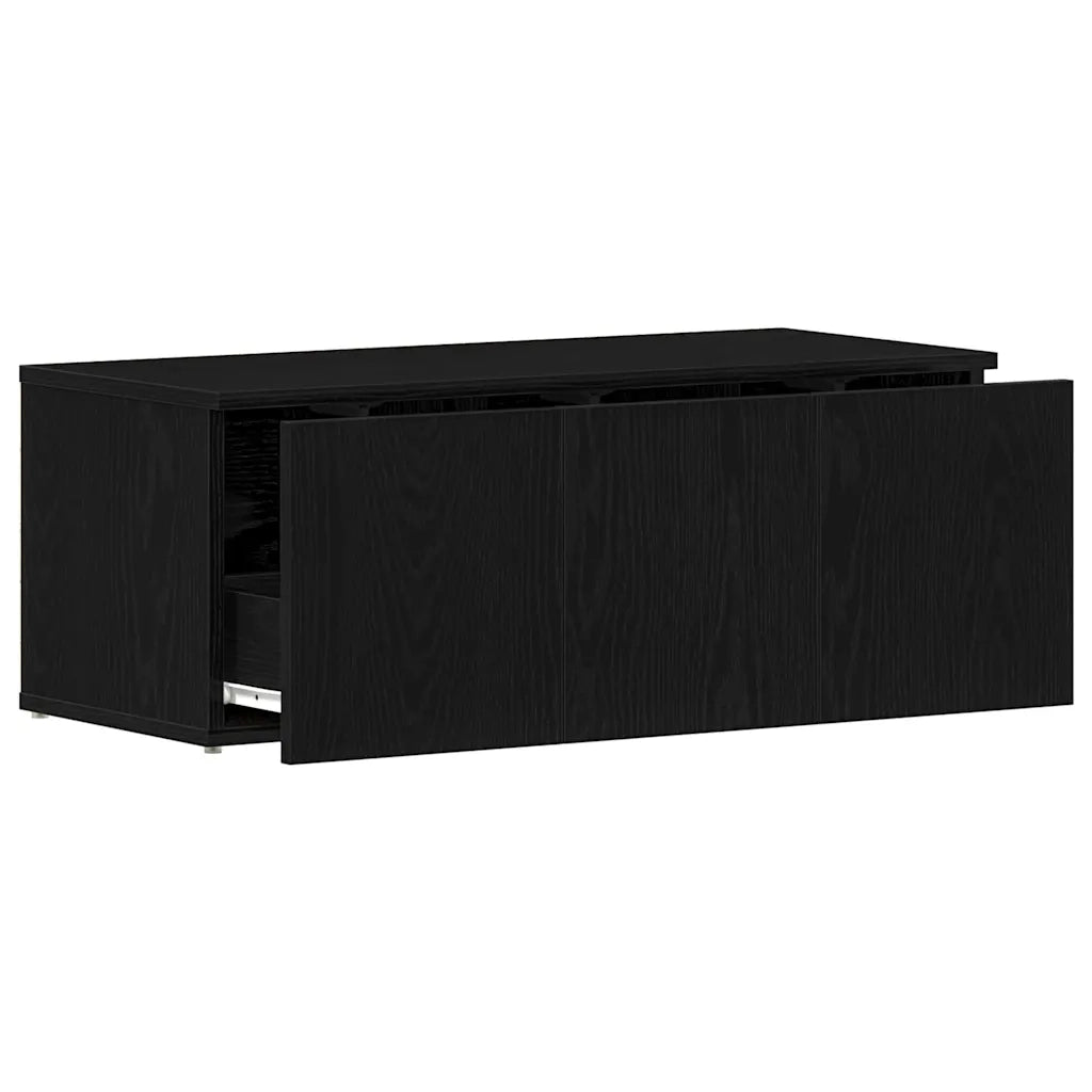 Mobile TV-Credenza per TV-Console TV Rovere Nero 80x34x30 cm Legno multistrato