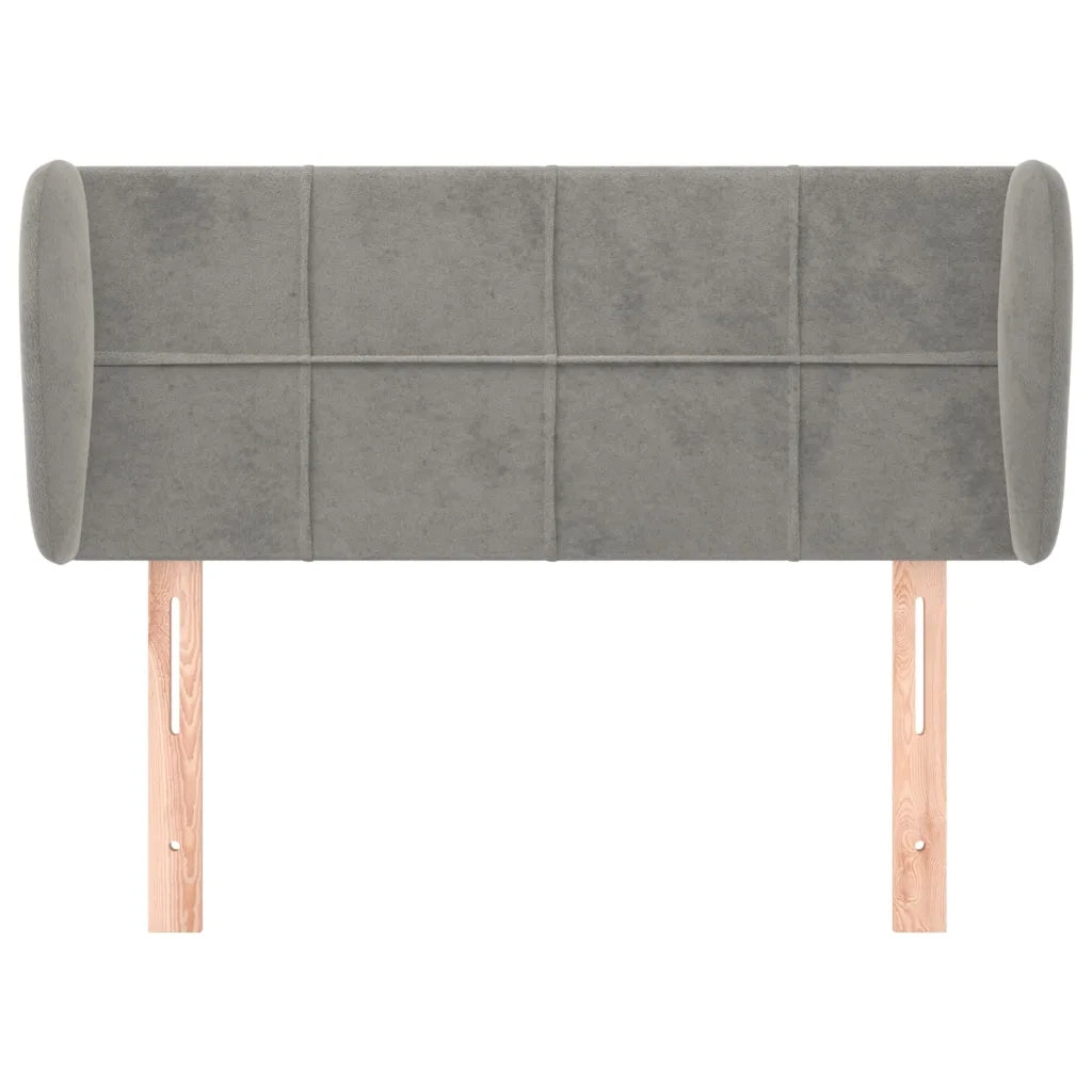 Testiera | Testata ad Orecchio Grigio Chiaro 103x23x78/88 cm in Velluto