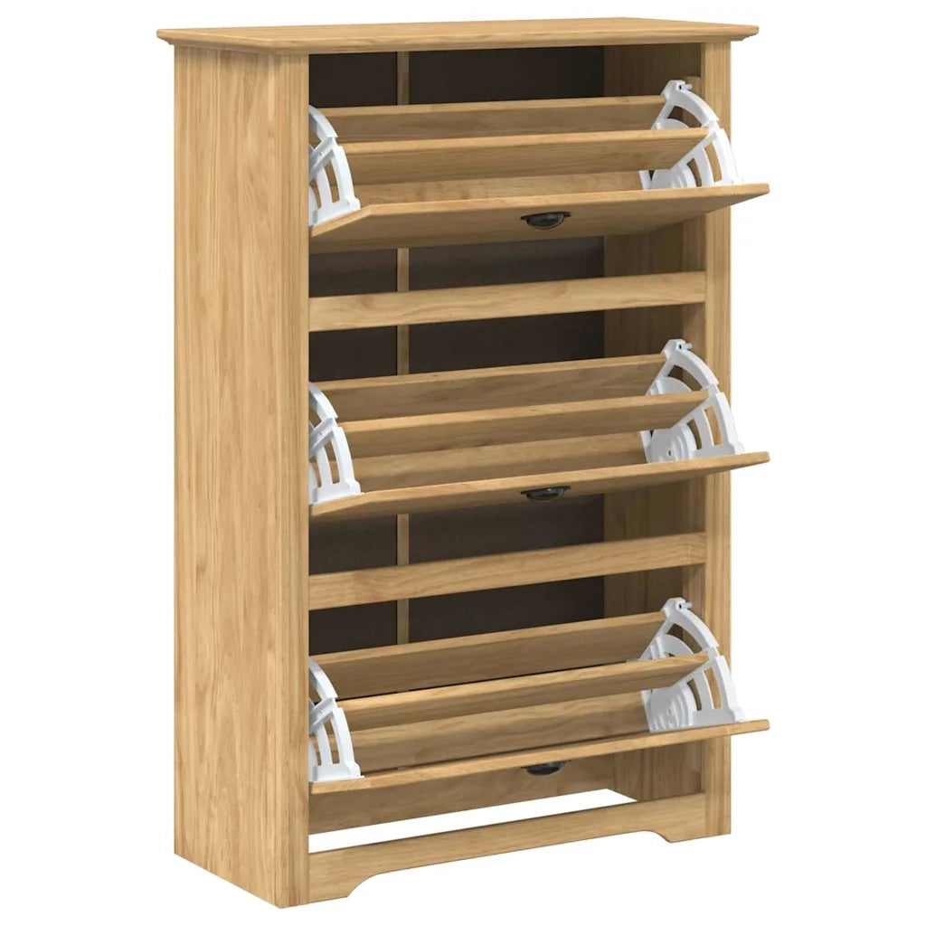 Scarpiera | Mobile per scarpe BODO Marrone miele 80 x 35 x 118 cm Legno multistrato