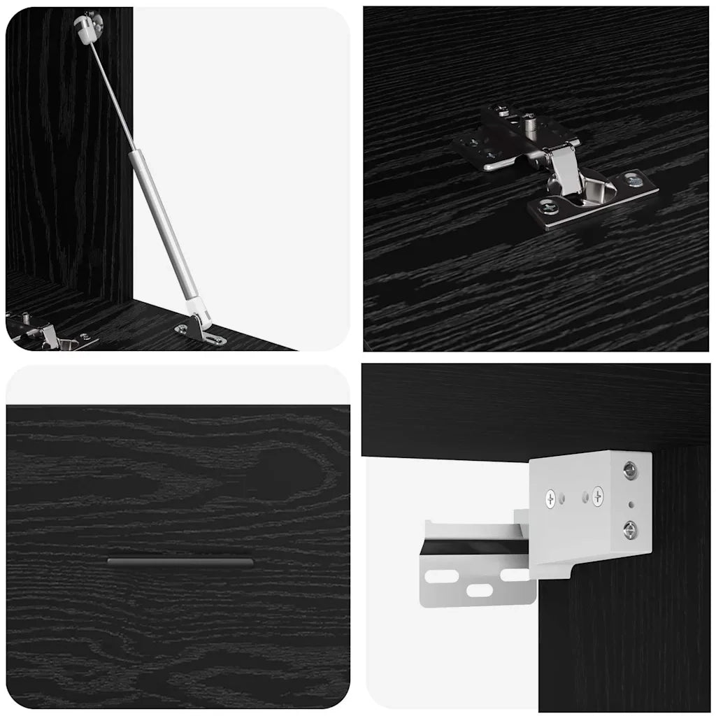 Mobiletto a muro Rovere Nero 100 x 36,5 x 35 cm 879572