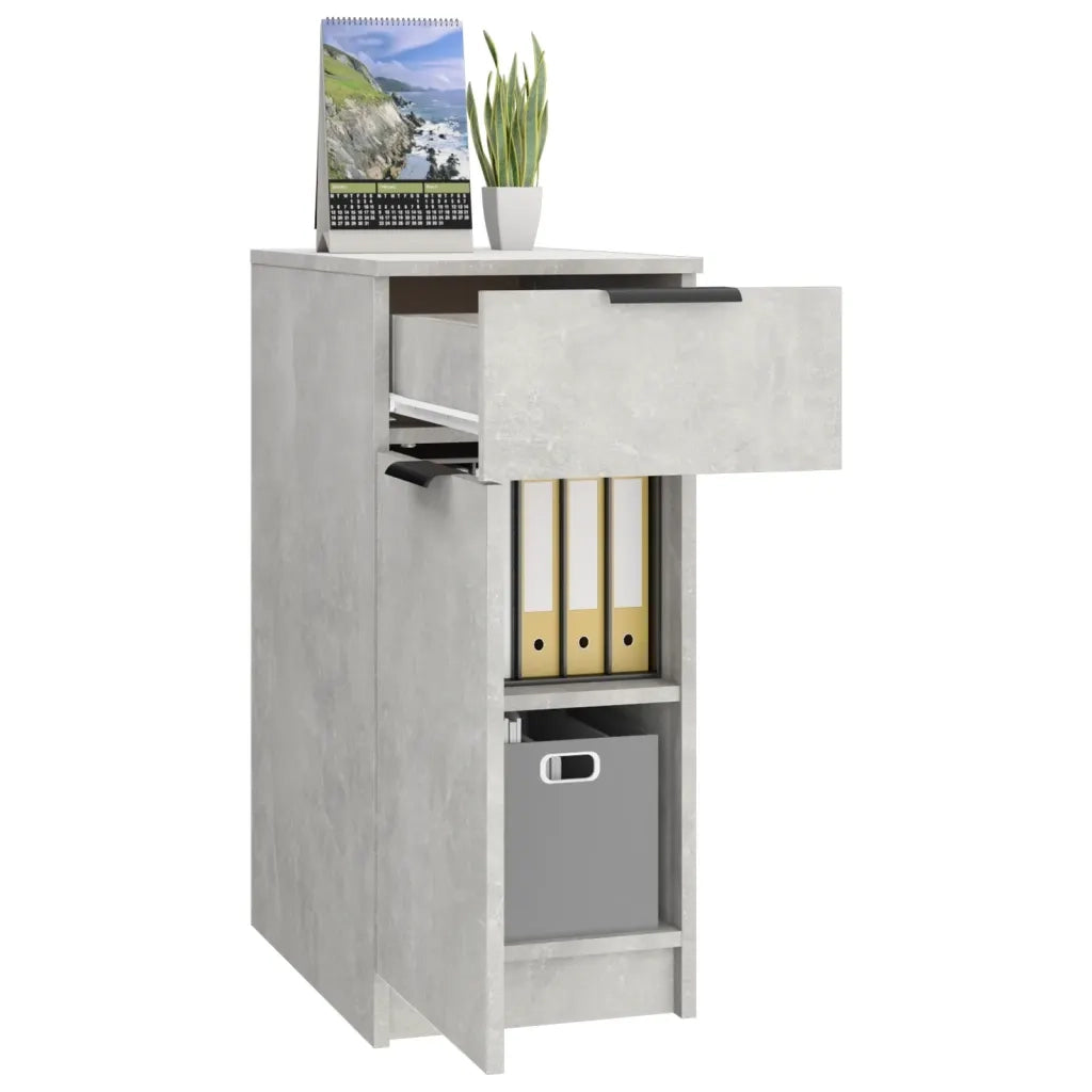 Armadietto da Scrivania Grigio Cemento 33,5x50x75 cm Legno 811506