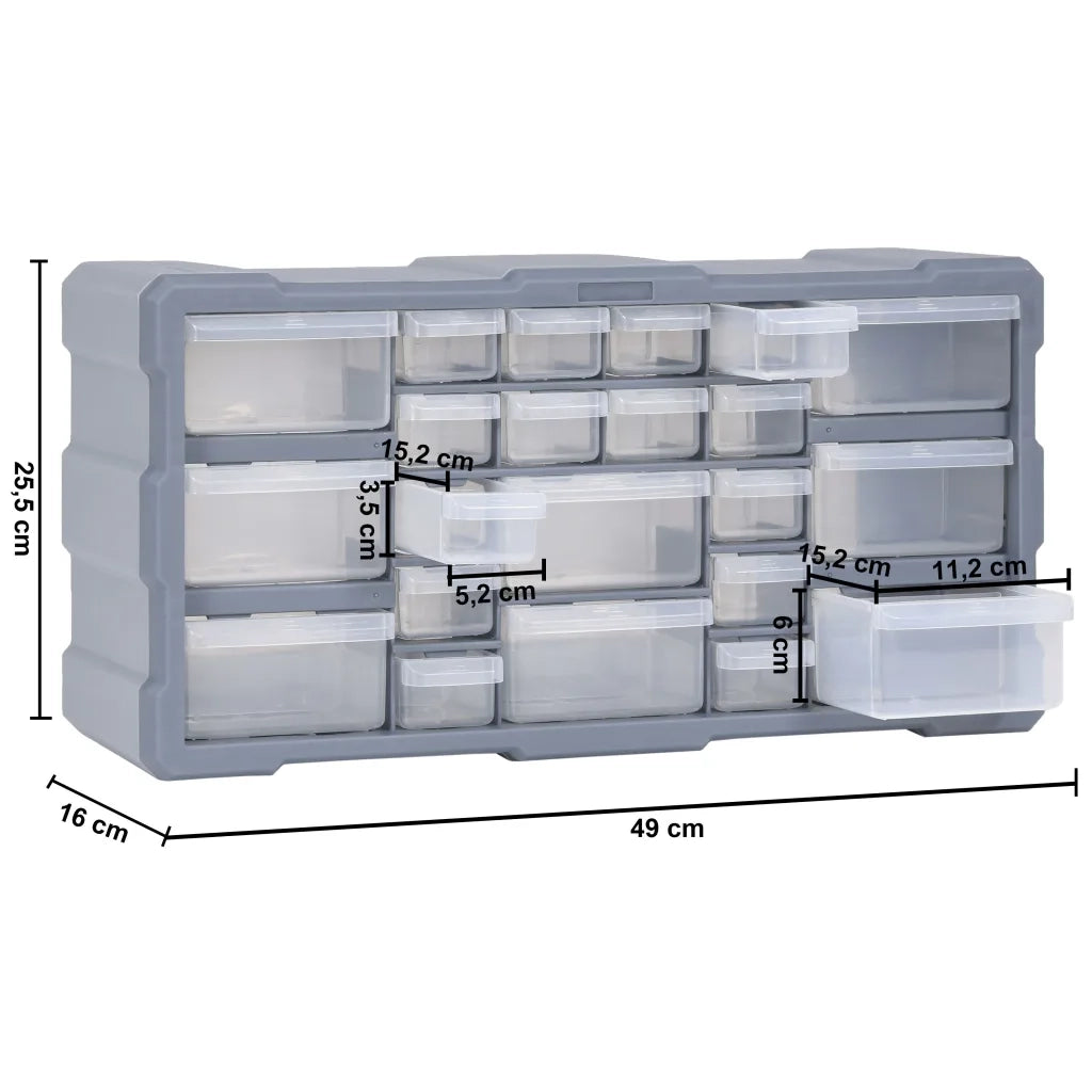 Mobile Contenitore con 22 Cassetti 49x16x25,5 cm