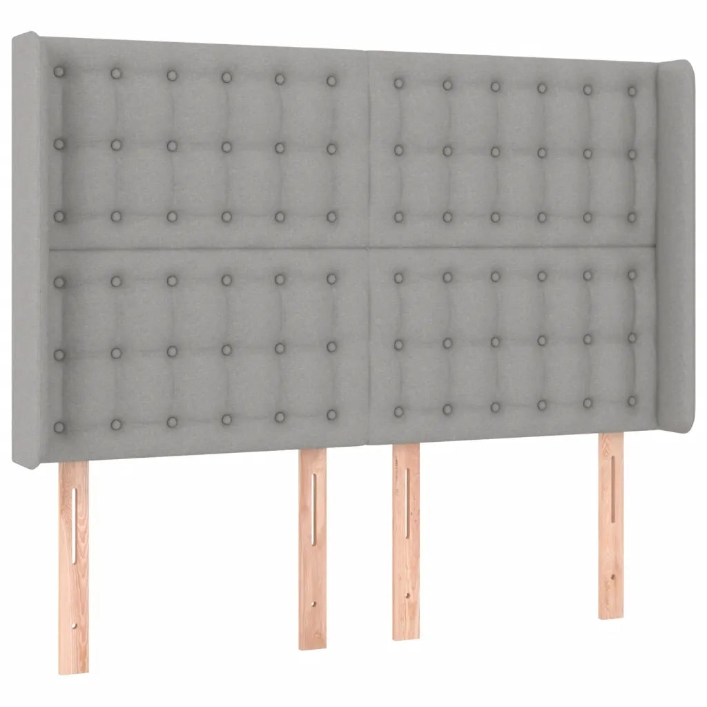 Testiera | Testata a LED Grigio Chiaro 147x16x118/128 cm in Tessuto