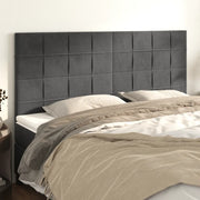 Testiera-Testata Decorativa Grigio Scuro 180x5x118/128 cm Velluto 965237