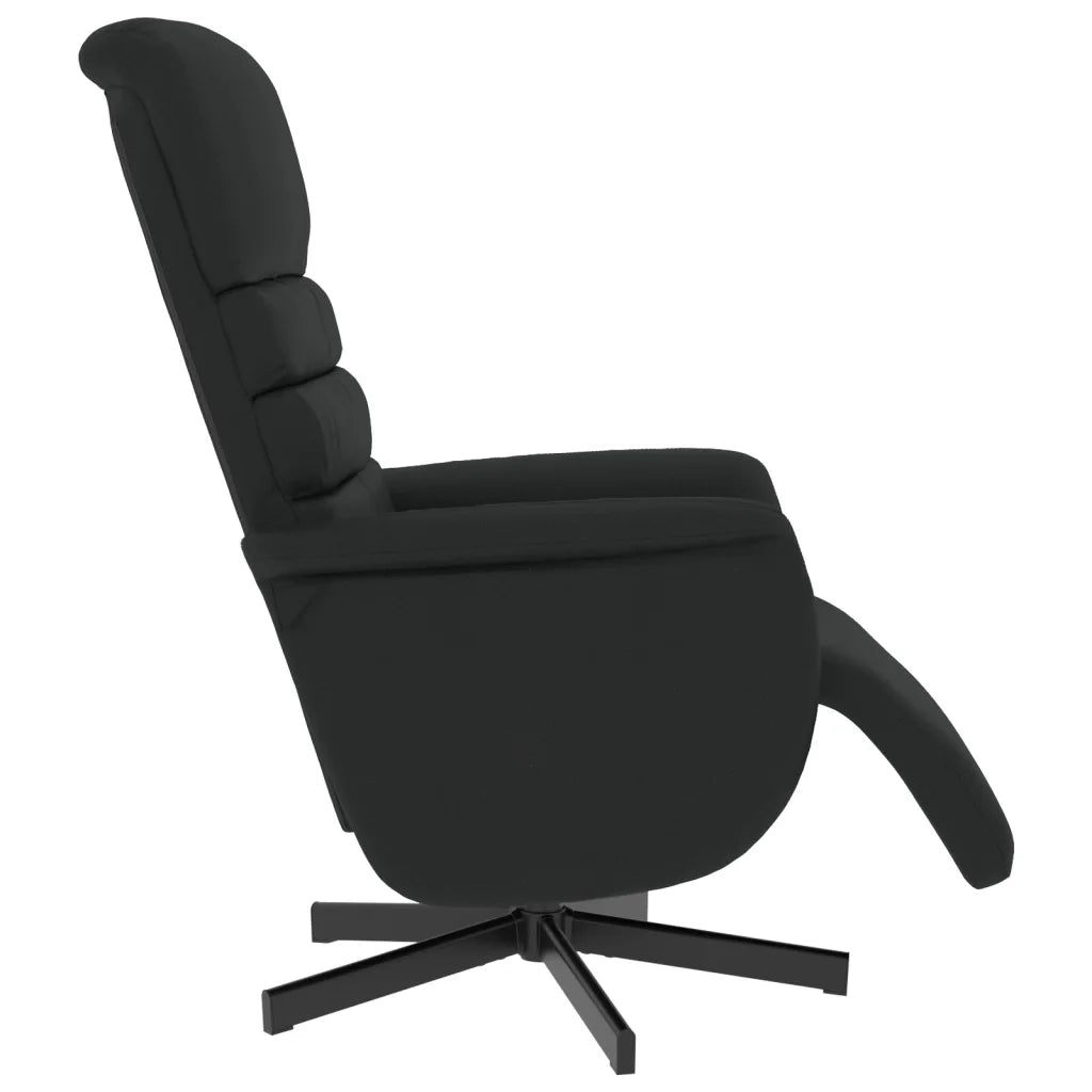 Poltrona Reclinabile con Poggiapiedi Nera in Similpelle 356703
