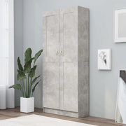 Libreria-Scaffale per Libri-Mobile di Stoccaggio Grigio Cemento 82,5x30,5x185,5 cm in Legno Multistrato
