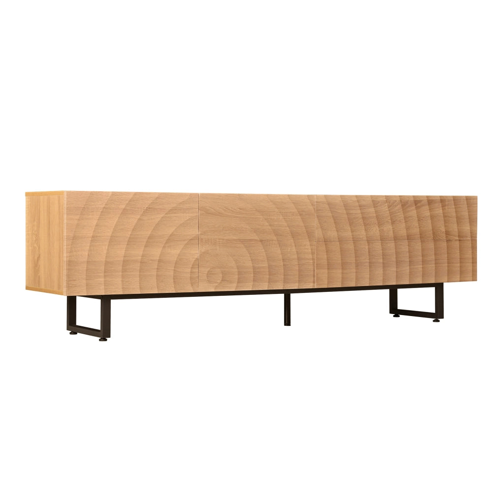 Mobile TV Moderno 180x38x51,5 cm con Design Unico e Texture 3D