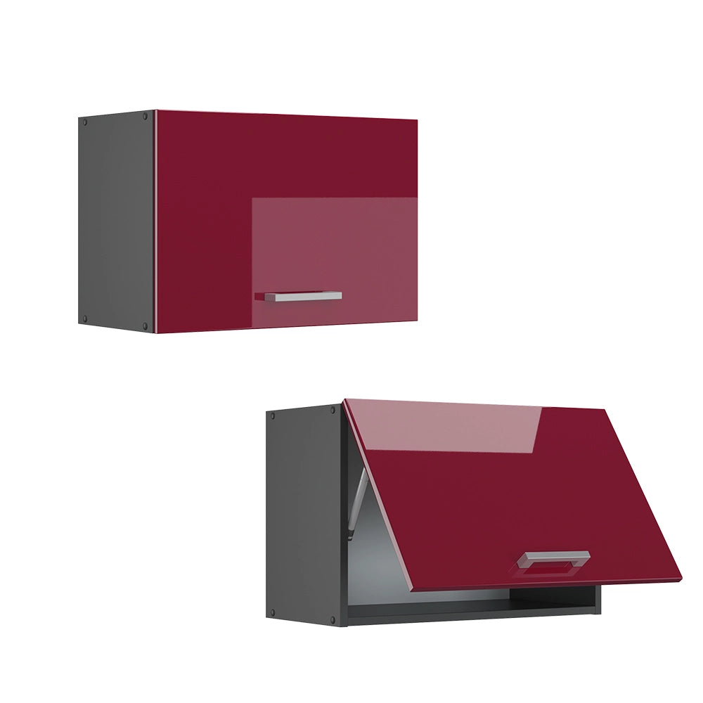 Vicco Pensile da cucina Rosso lucido 60 cm Piatto