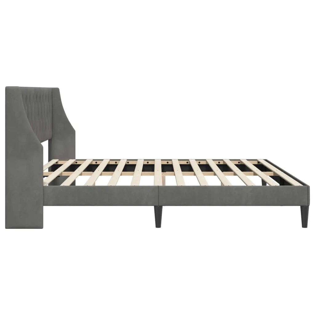 Struttura del letto-Giroletto Grigio scuro 180 x 200 cm Velluto 875023