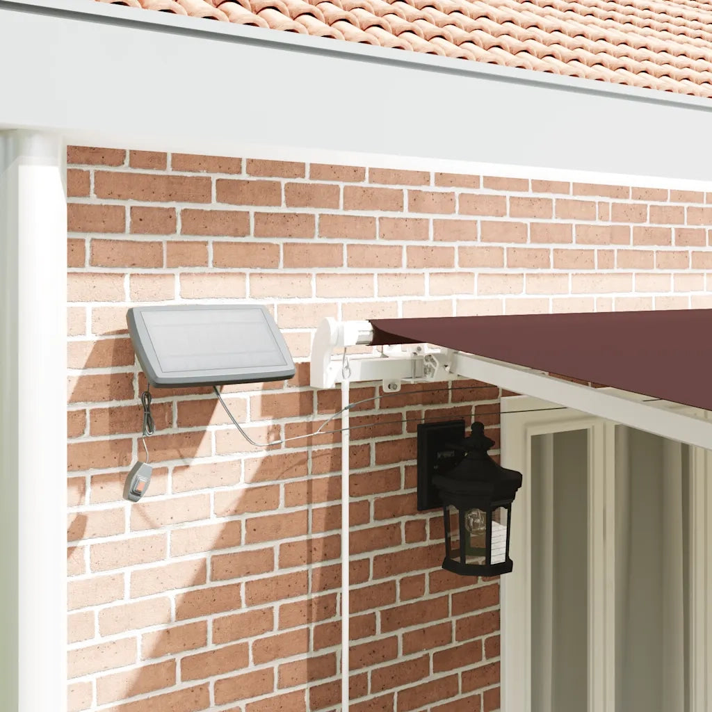 Tenda da Sole Retrattile Manuale con LED Marrone 600x300 cm 3215385