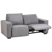 Divano reclinabile elettrico in tessuto a 2 posti grigio Design moderno Funzione relax