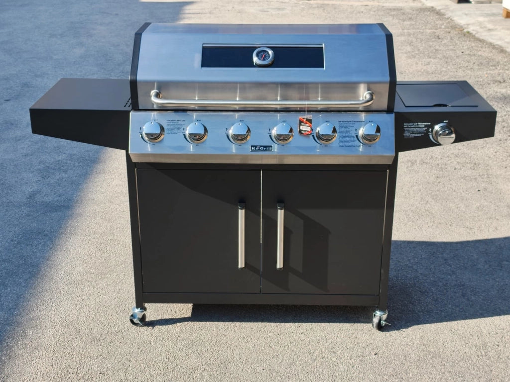Ke grill barbecue arrosto 6 fuochi + fornello laterale