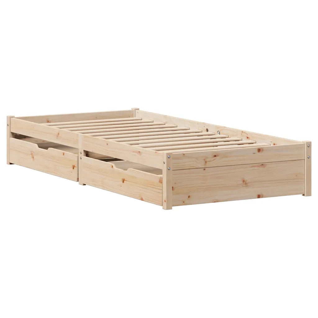 Letto senza Materasso 90x200 cm in Legno Massello di Pino
