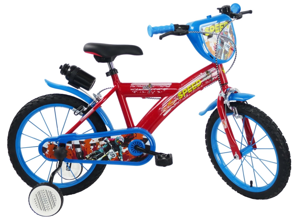 SCH SPEED 16", bicicletta per bambini, adatta a bambini tra i 5 e i 7 anni, per altezza tra 105 e 135 cm, con campanello