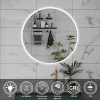 AICA Specchio da bagno 100 x 100 cm, antiappannamento, dimmerabile, interruttore touch, Funzione Memoria