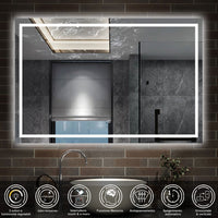 120 x 80 cm,AICA Specchio da Bagno LED con Luce, 3 Colori Regolabili,memoria, antiappannamento,CRI>90,autospegnimento