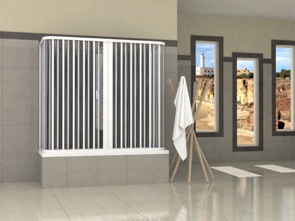 Box vasca Venusia - 3 lati, apertura centrale (doppia anta) - Misura: 70x120x70 x h150 