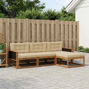 Set di divani da esterno 4 pz Naturale e Beige 3382456