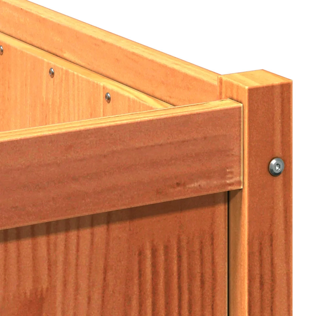 Fioriere da Giardino 2pz Marrone Cera Legno Massello di Pino 837464