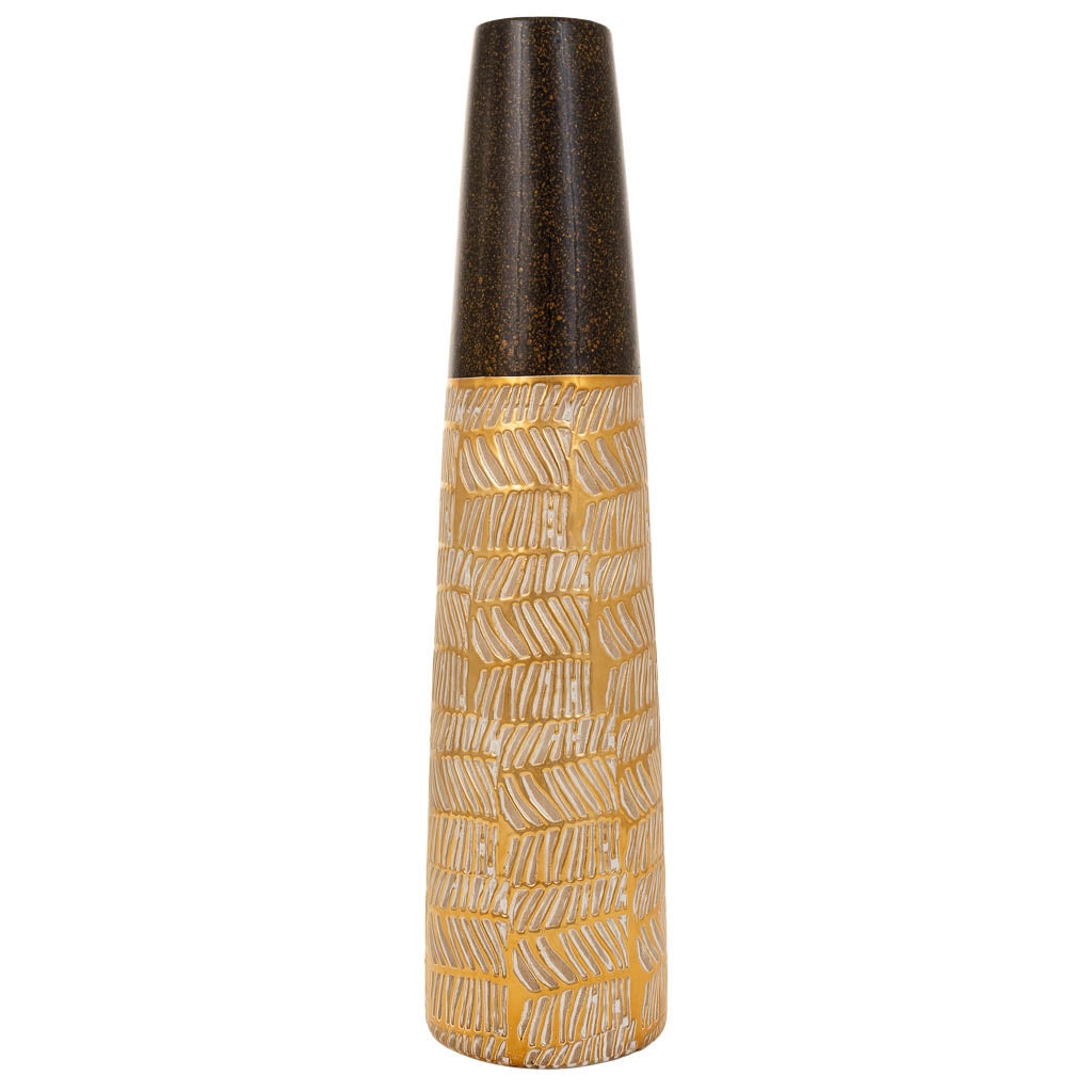 Vaso in ceramica dorata 15x15x61h