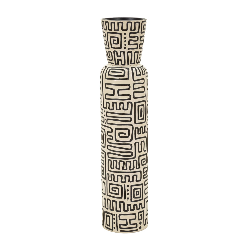 Iya, Vaso Colore Struttura Nero, Bianco Crema